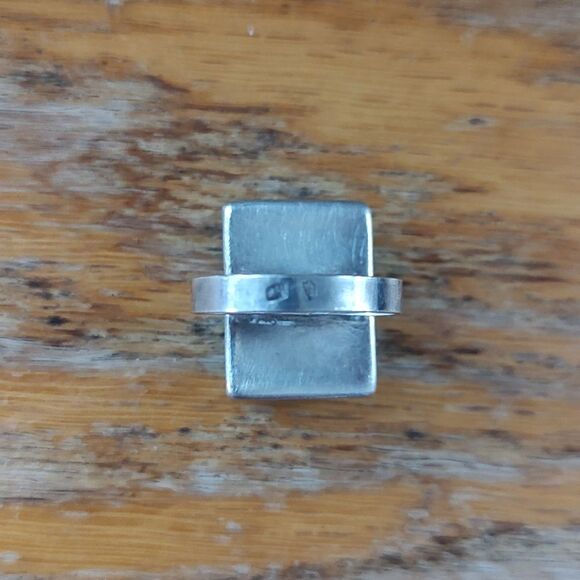 Turquoise Sterling Silver Mod Ring AND Dangle Earrings Size 8-8.5 Ring - Picture 15 of 15